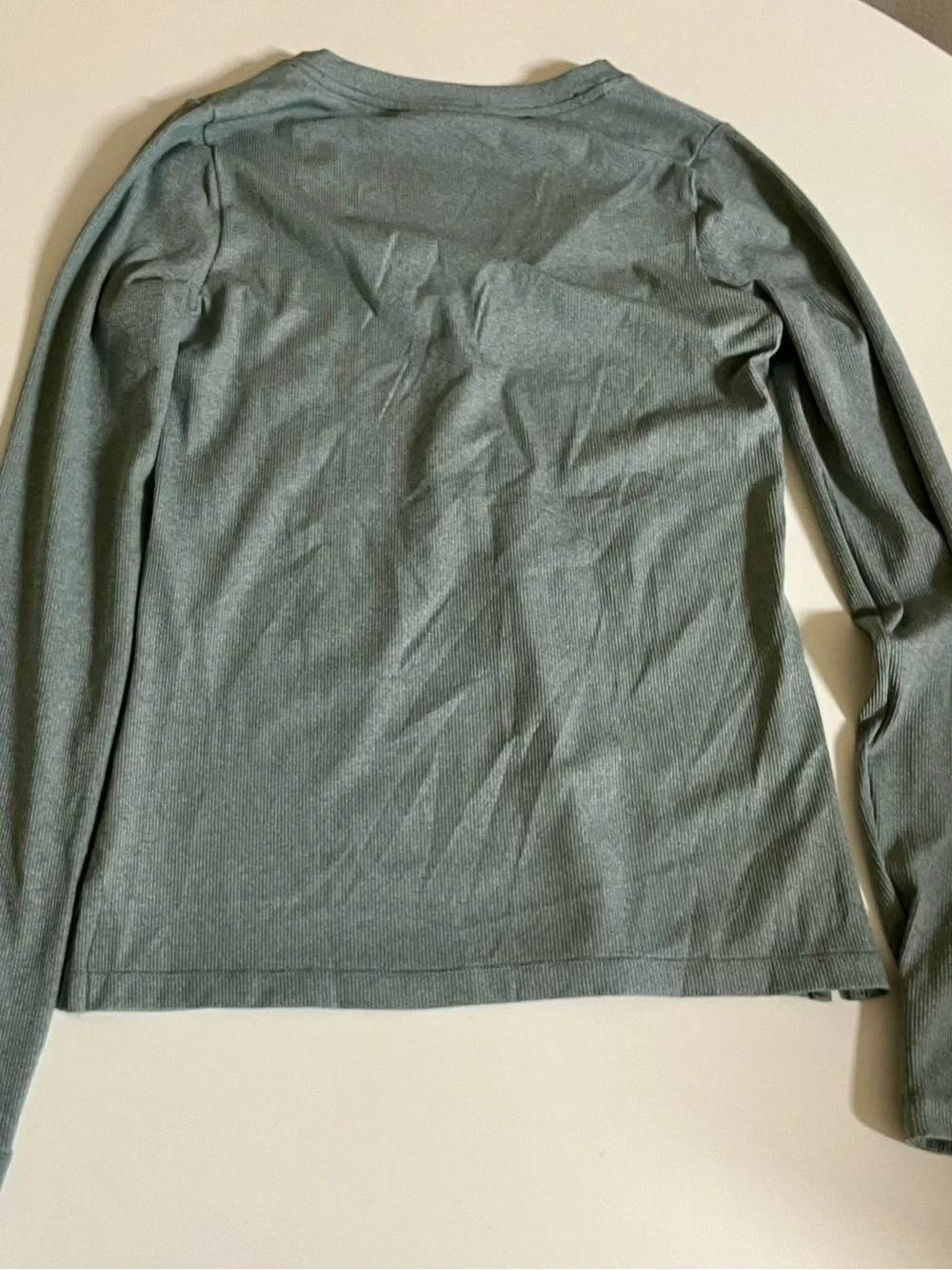 Athleta Sage Green Long Sleeve Henley Tee